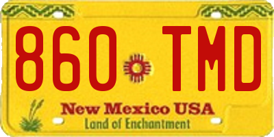 NM license plate 860TMD