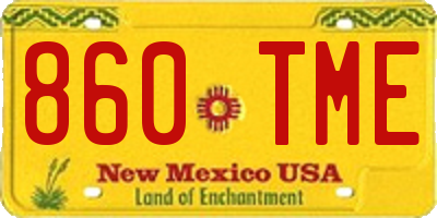 NM license plate 860TME