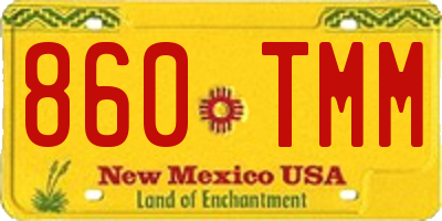 NM license plate 860TMM