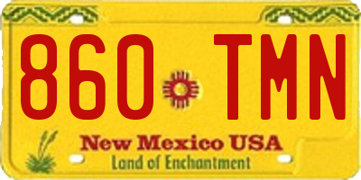 NM license plate 860TMN
