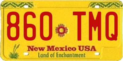 NM license plate 860TMQ