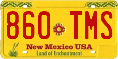 NM license plate 860TMS