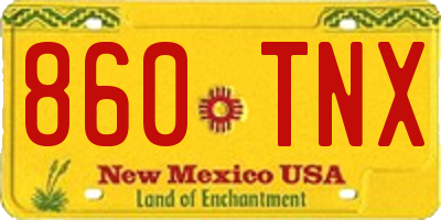 NM license plate 860TNX