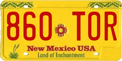 NM license plate 860TOR