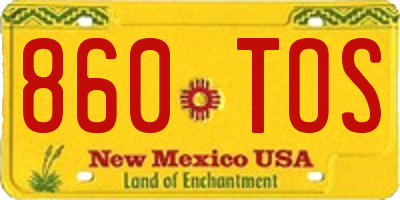 NM license plate 860TOS