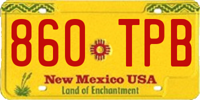 NM license plate 860TPB