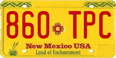 NM license plate 860TPC
