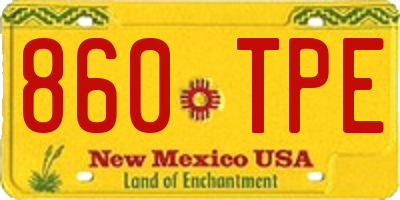 NM license plate 860TPE