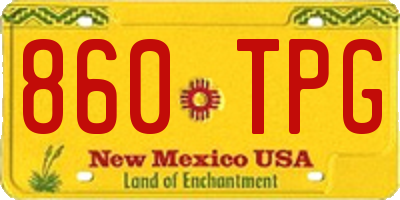 NM license plate 860TPG
