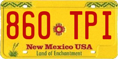 NM license plate 860TPI