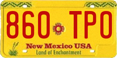 NM license plate 860TPO