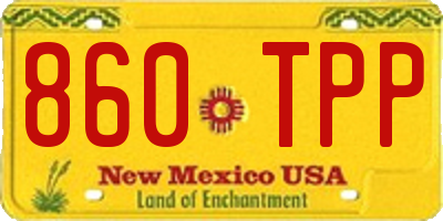 NM license plate 860TPP