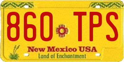 NM license plate 860TPS