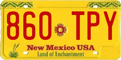 NM license plate 860TPY