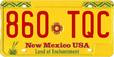 NM license plate 860TQC