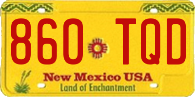 NM license plate 860TQD