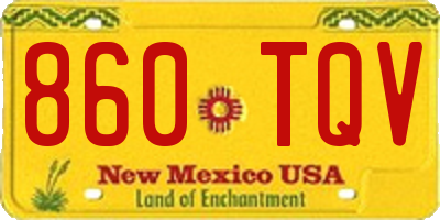 NM license plate 860TQV