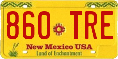 NM license plate 860TRE