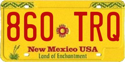 NM license plate 860TRQ