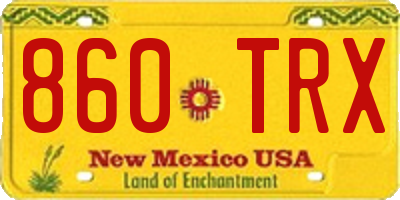 NM license plate 860TRX