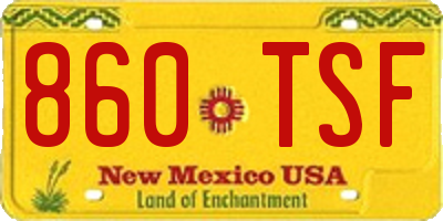 NM license plate 860TSF