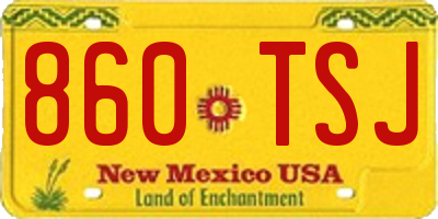 NM license plate 860TSJ