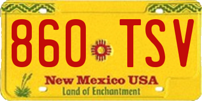 NM license plate 860TSV