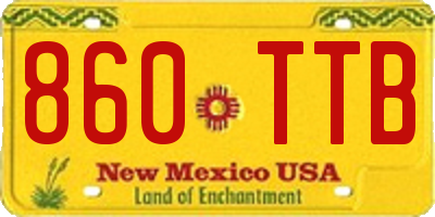 NM license plate 860TTB