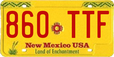 NM license plate 860TTF