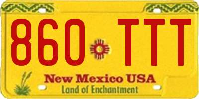 NM license plate 860TTT
