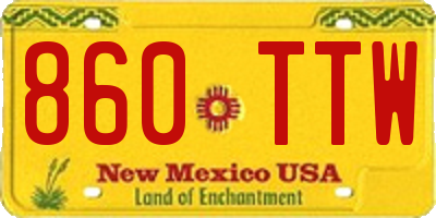 NM license plate 860TTW
