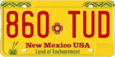 NM license plate 860TUD
