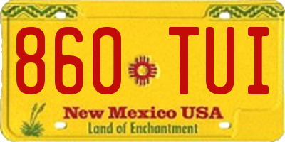NM license plate 860TUI