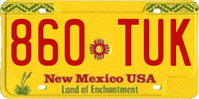 NM license plate 860TUK