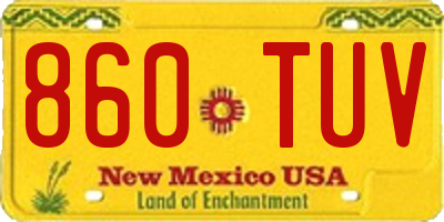 NM license plate 860TUV