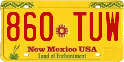 NM license plate 860TUW