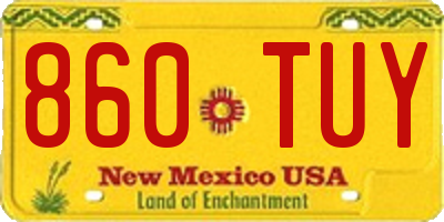 NM license plate 860TUY