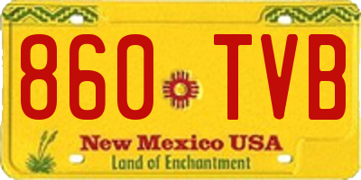 NM license plate 860TVB