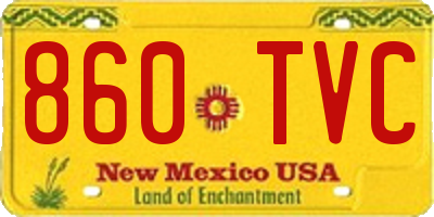 NM license plate 860TVC