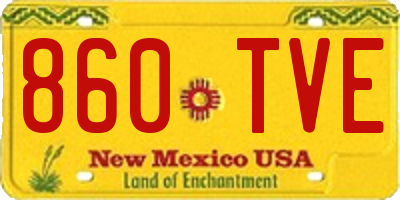 NM license plate 860TVE