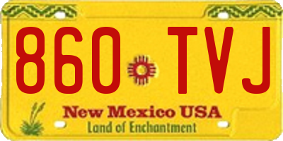 NM license plate 860TVJ
