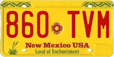 NM license plate 860TVM