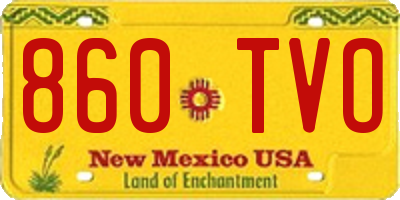 NM license plate 860TVO