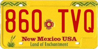 NM license plate 860TVQ