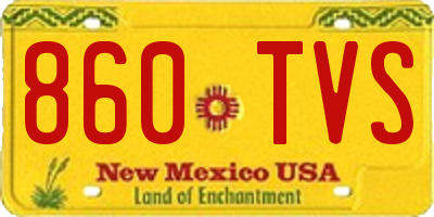 NM license plate 860TVS