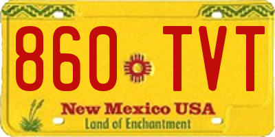 NM license plate 860TVT