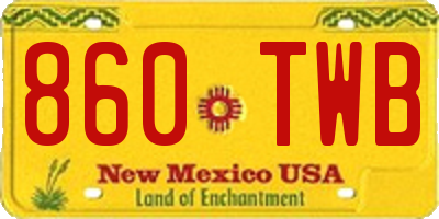 NM license plate 860TWB