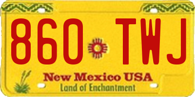 NM license plate 860TWJ