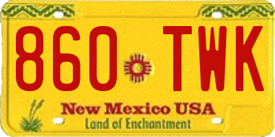 NM license plate 860TWK