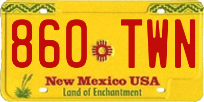 NM license plate 860TWN